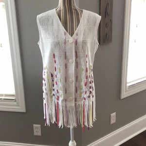 NWOT SAMUEL DONG CROCHET VEST SIZE L